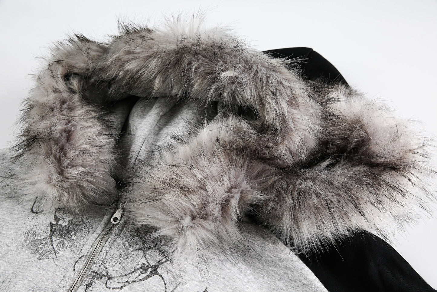 Gothic Fur Collar | Zip Up Hoodie - Luxuryurbanwear