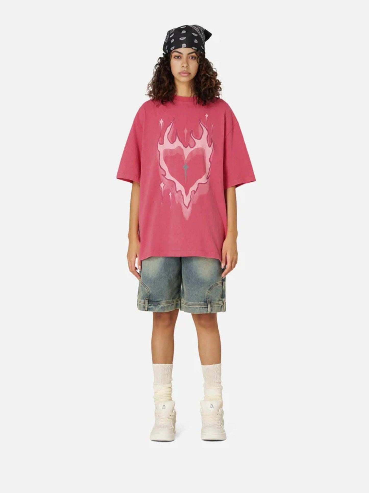 LUW "Heart-Flame" Graphic Tee - Luxury Heavyweight Unisex Streetwear T-Shirt