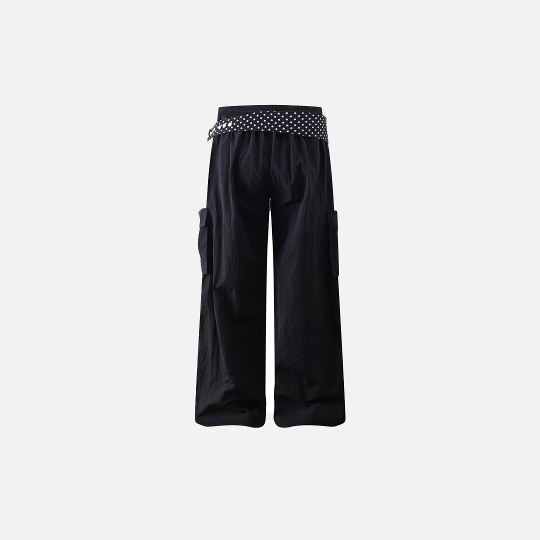 Y2K Hip Hop Spliced Pleated Sports Cargo Pant - Luxuryurbanwear