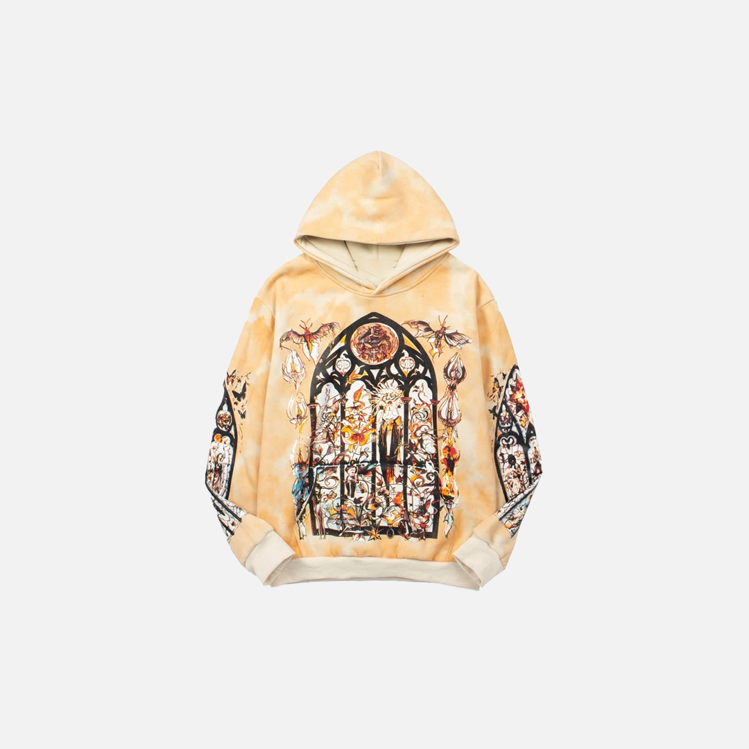 Colorful Retro Birdcage Fleece Hoodie - Luxuryurbanwear