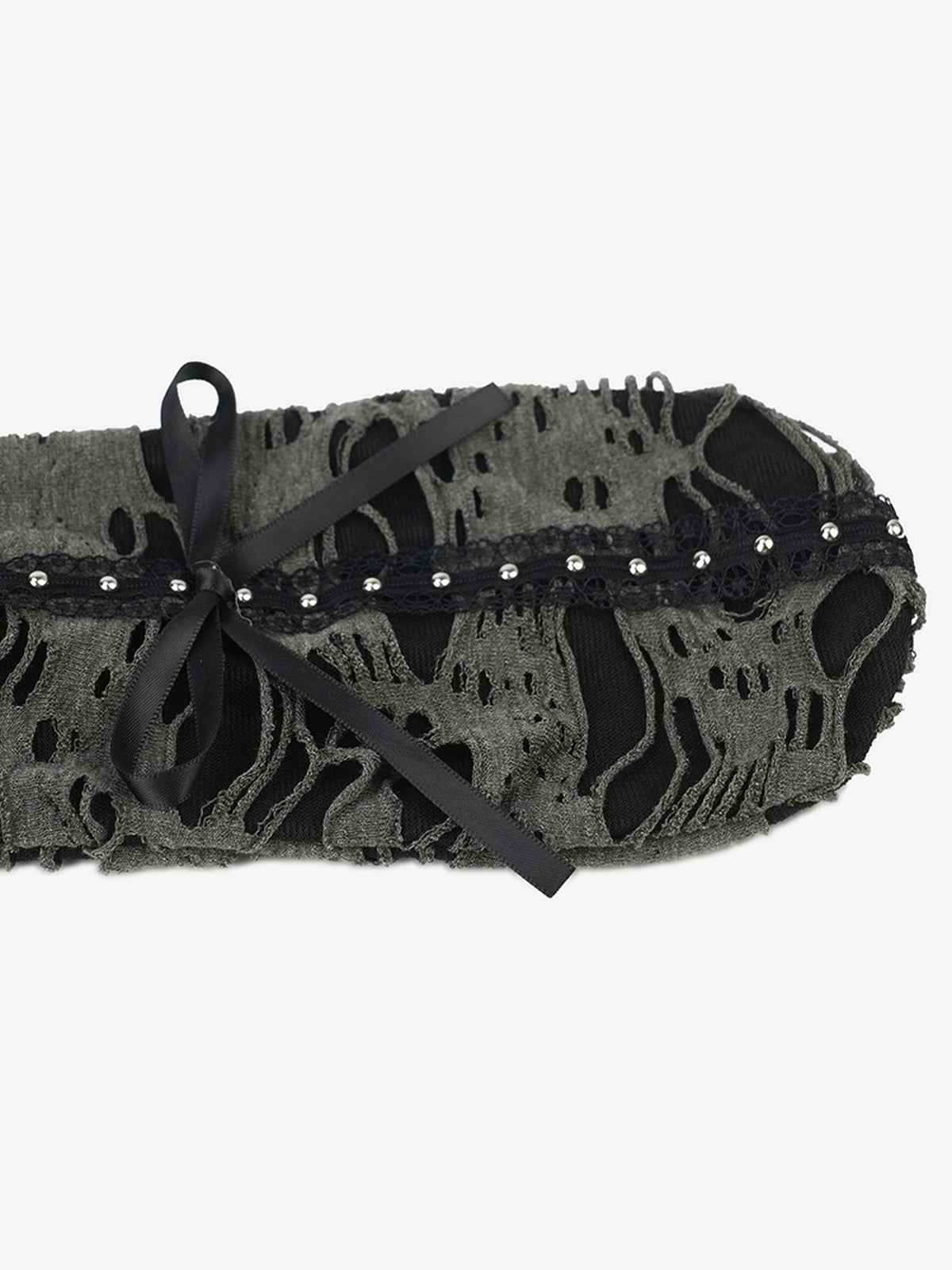 Punk Gothic Lace-Up Bow Earflap Trapper Hat