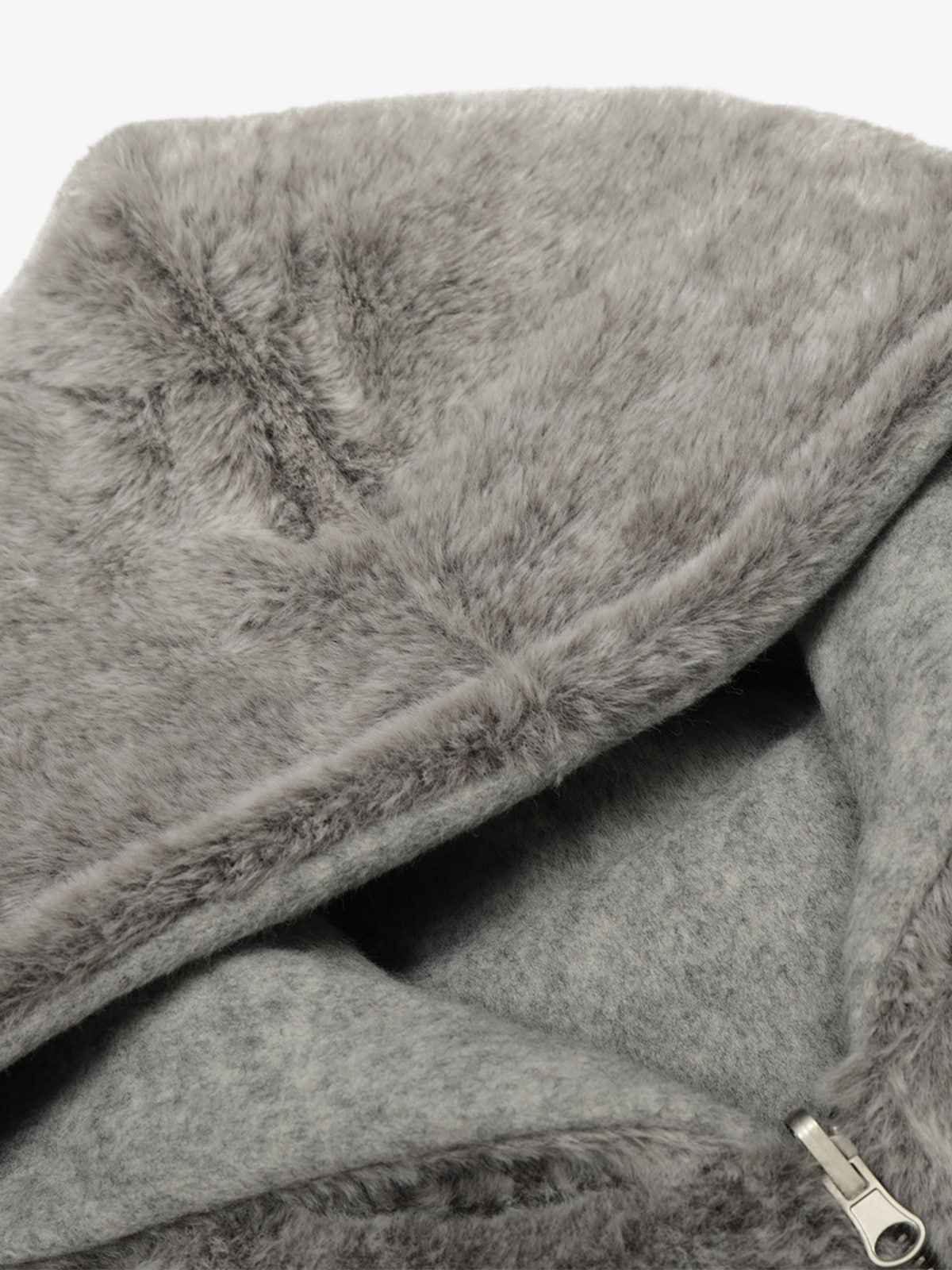 Retro Reversible Fleece Lined Zip-up Hooded Jacket