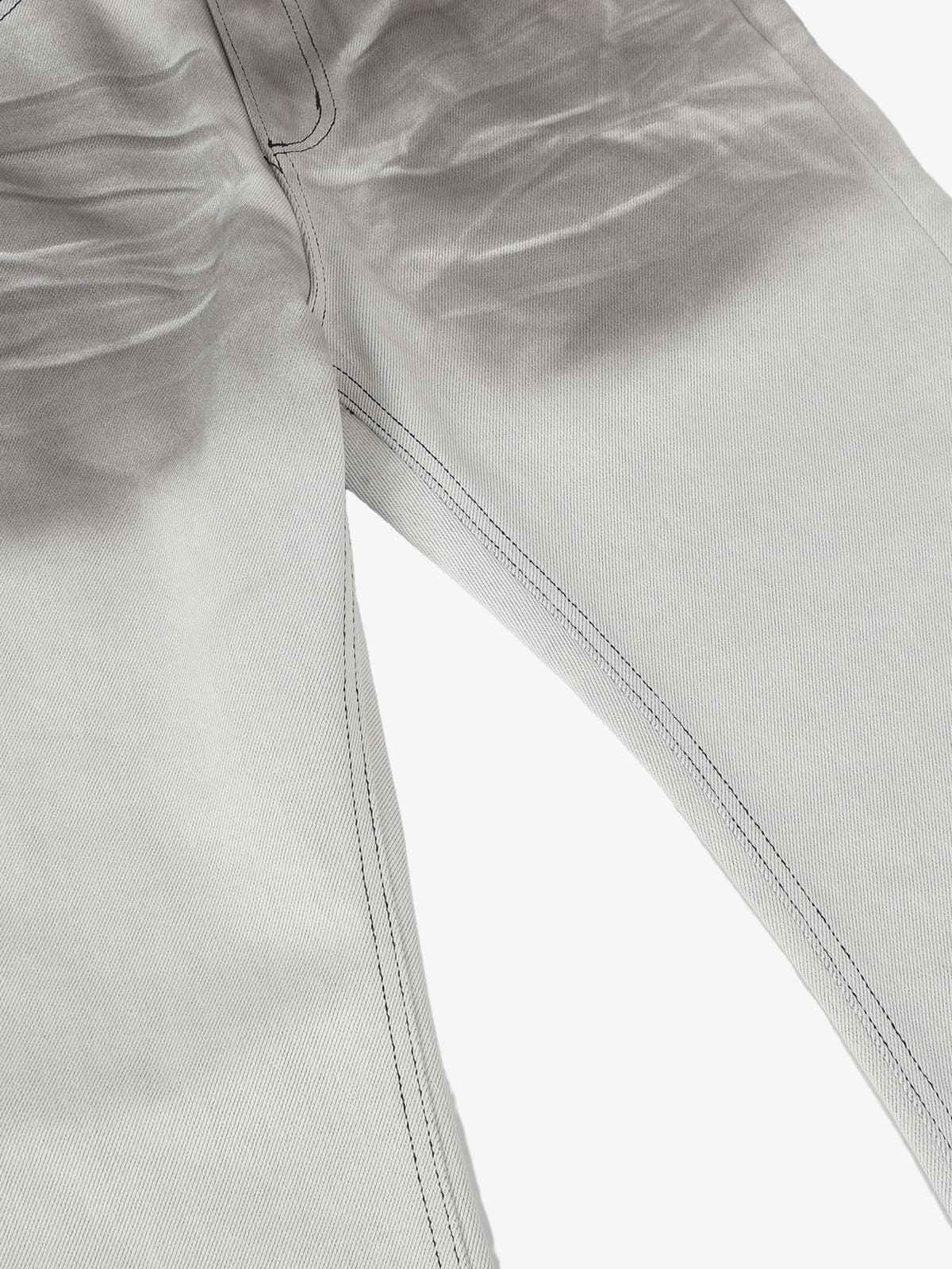 Retro Utility Dirty Wash Whisker Detail Flare Jeans