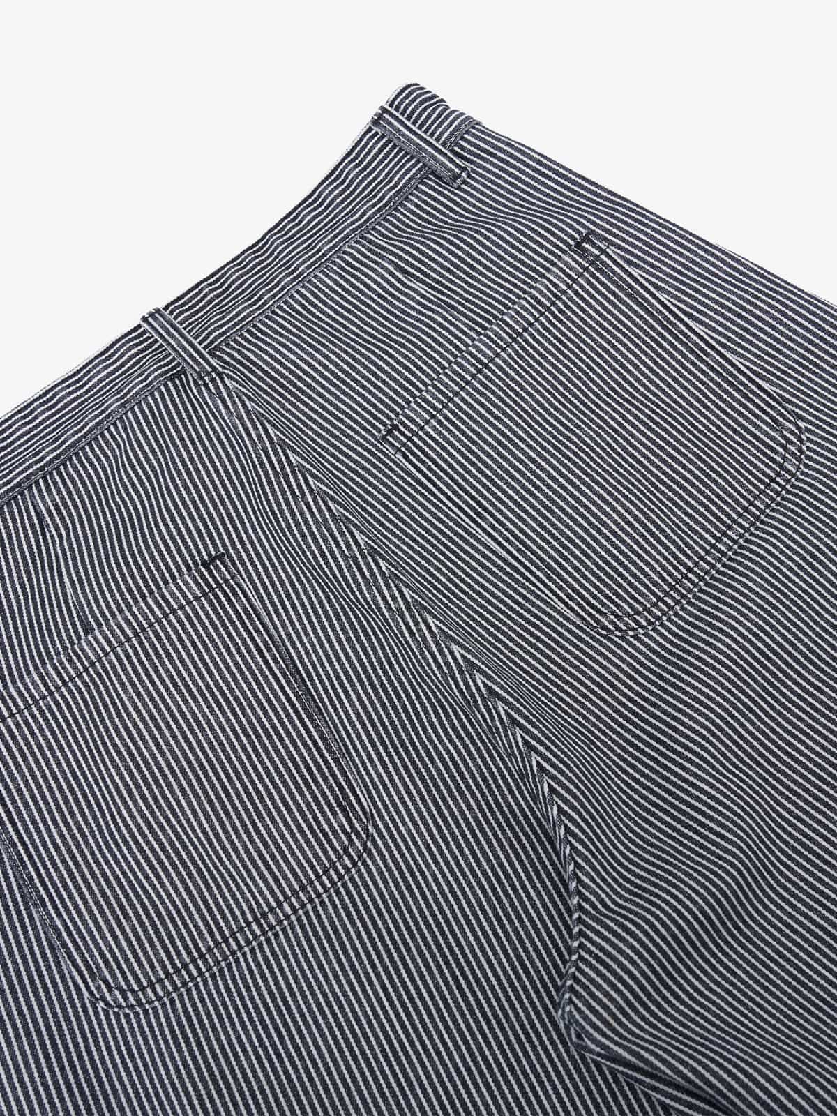 Retro Striped Colorblock Barrel Jeans - Luxuryurbanwear