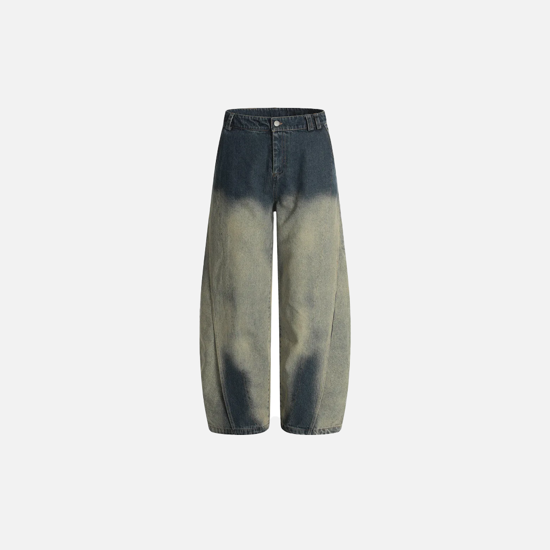 Streetwear Bold Gradient Dyed Wide Leg Jeans - Luxuryurbanwear