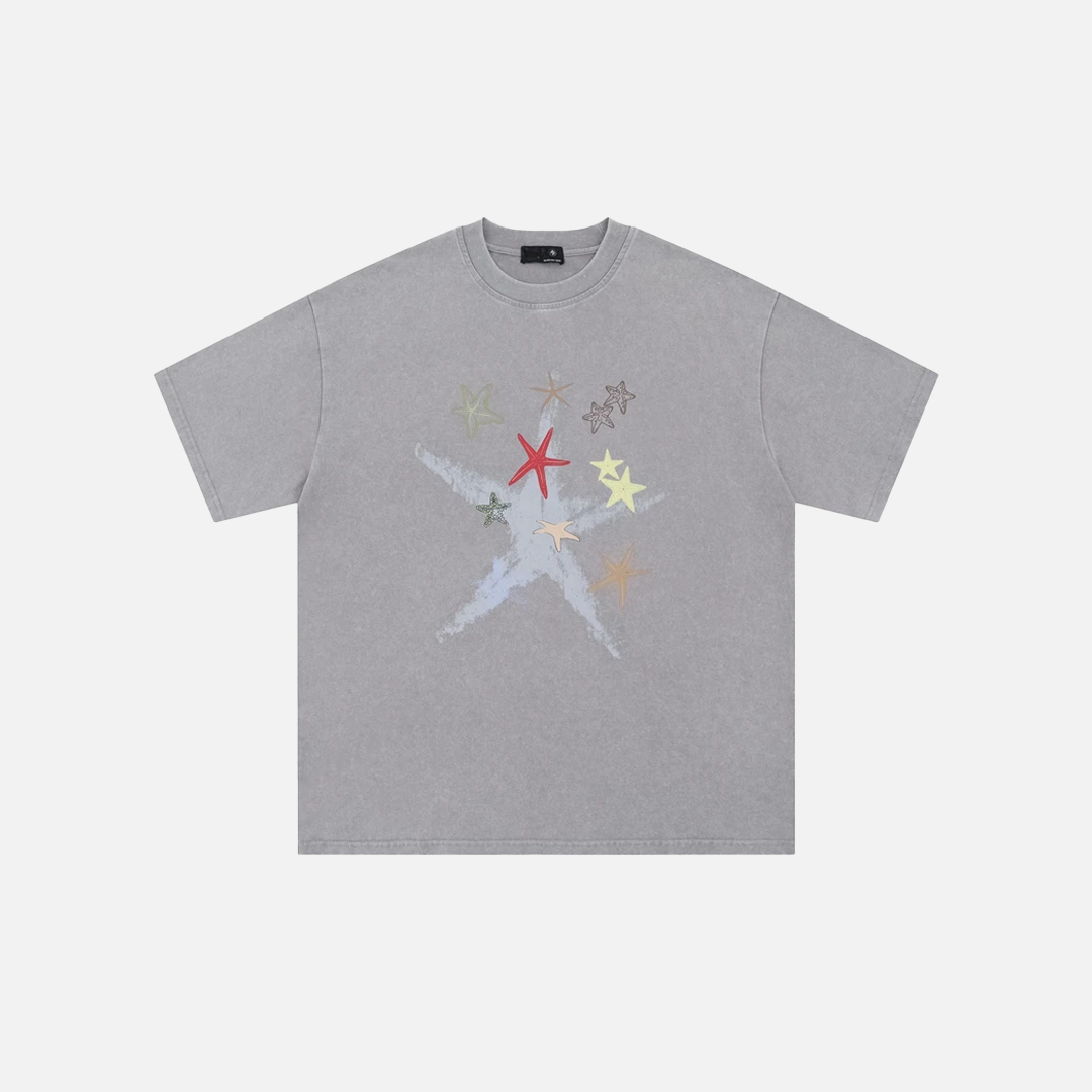 Signature Starfish Print Hip Hop T-Shirt - Luxuryurbanwear