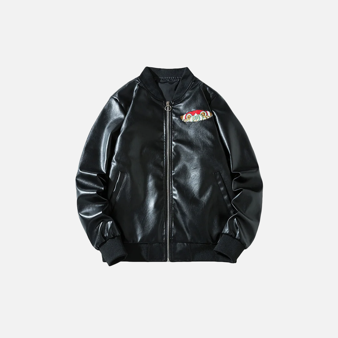 Autumn Yokosuka Embroidered Leather Jacket - Luxuryurbanwear