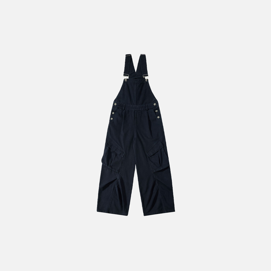 Vintage Distressed Workwear Overalls Wide Leg Jumpsuit - Luxuryurbanwear