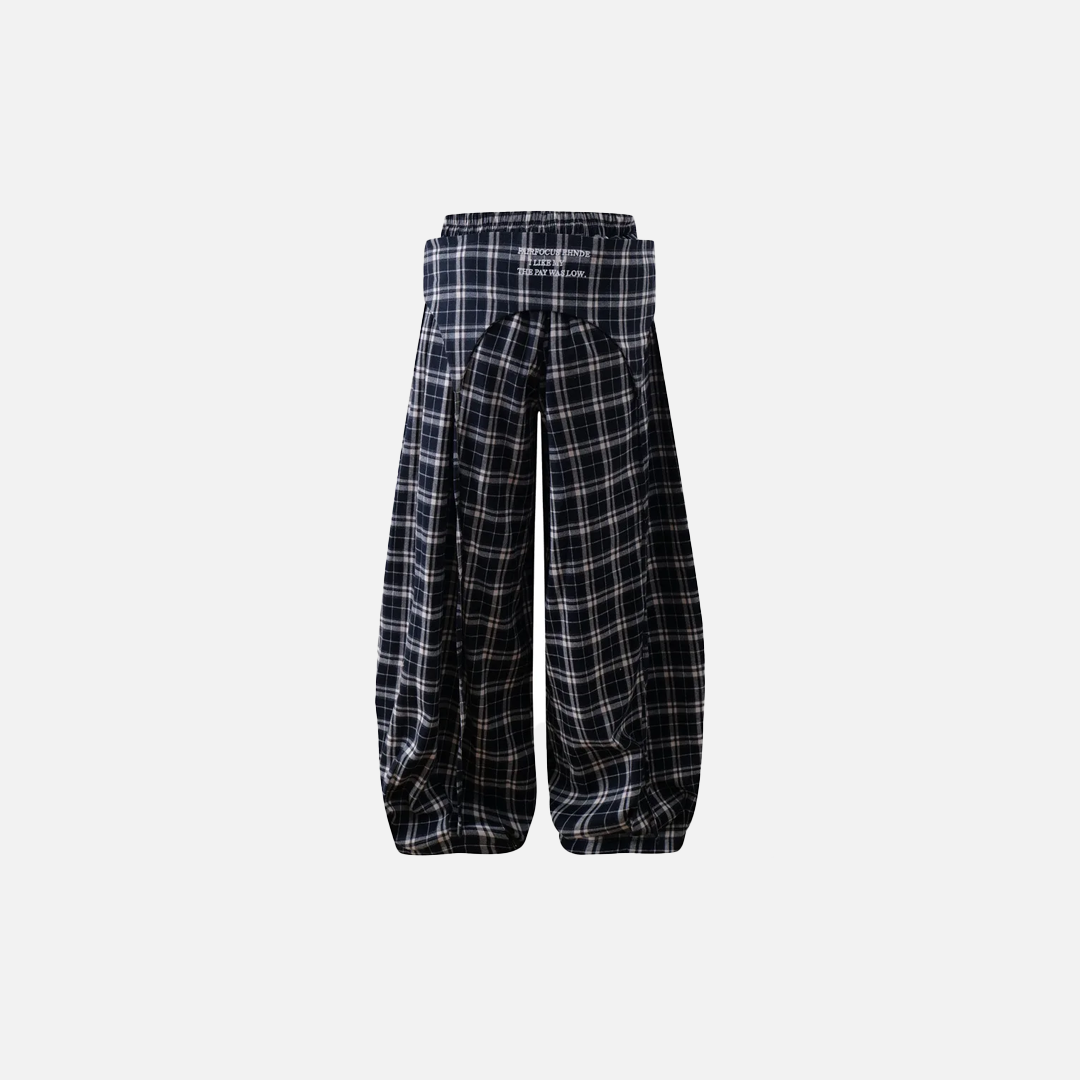 Trendy Streetwear Plaid Casual with Letter Pants - Luxuryurbanwear