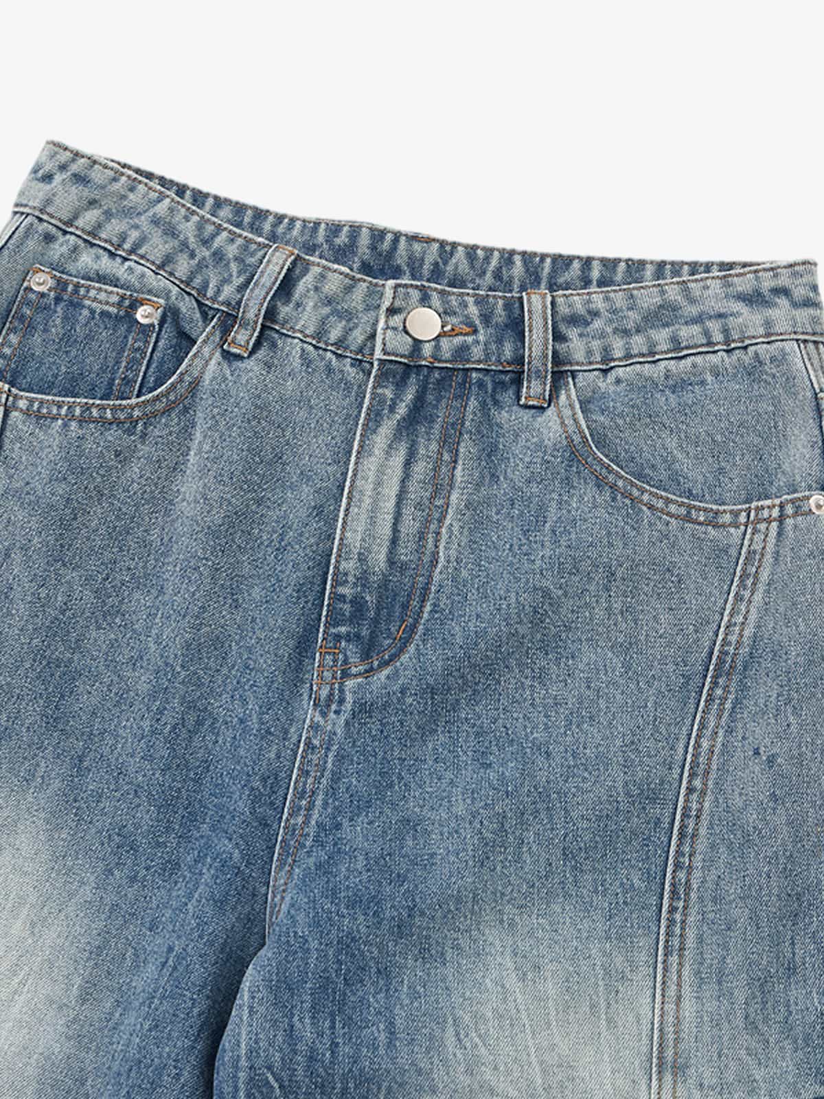 Vintage Cargo Pocket Washed Barrel Jeans - Luxuryurbanwear