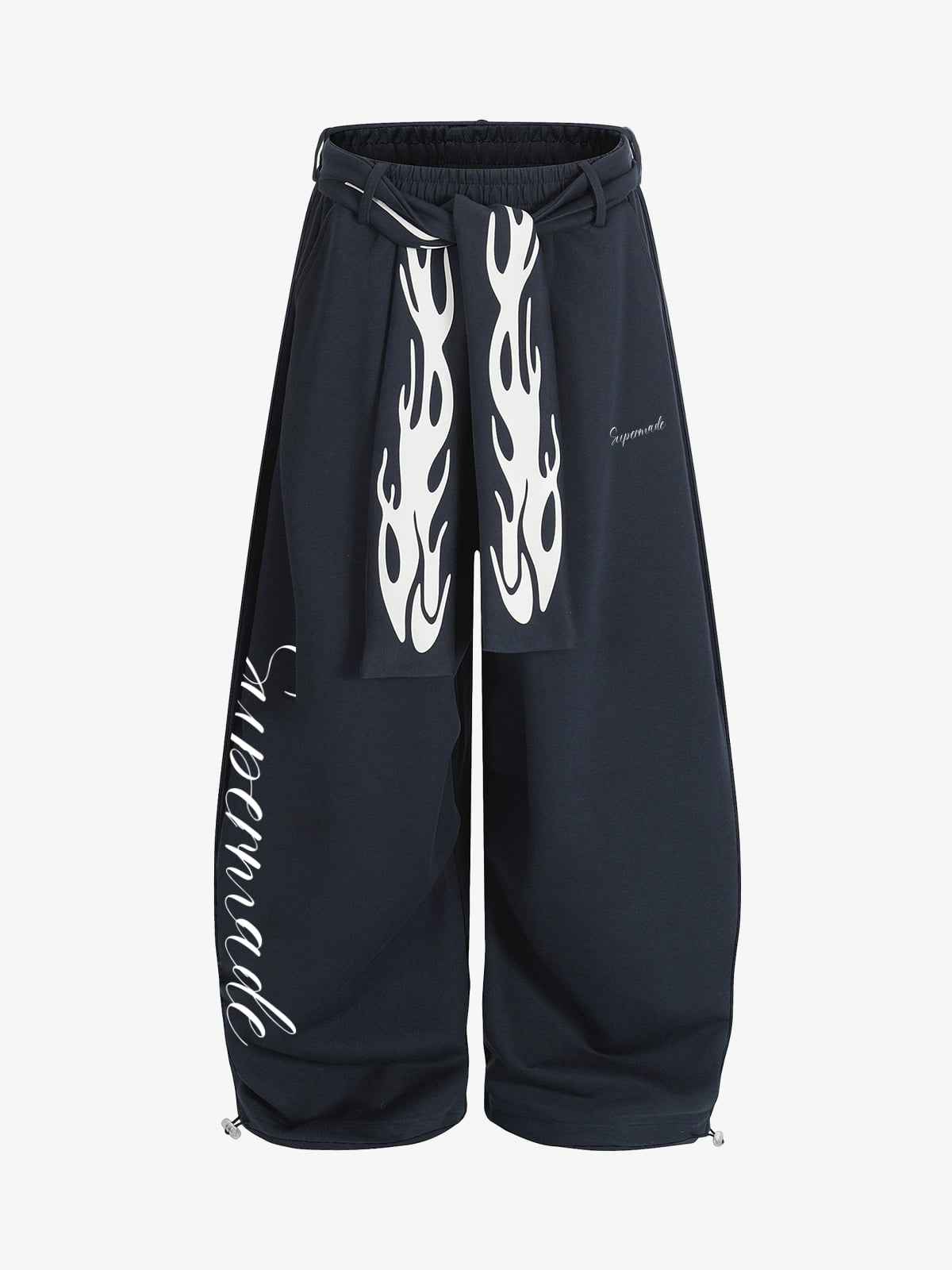 High Street Flame Print Baggy Sweatpants