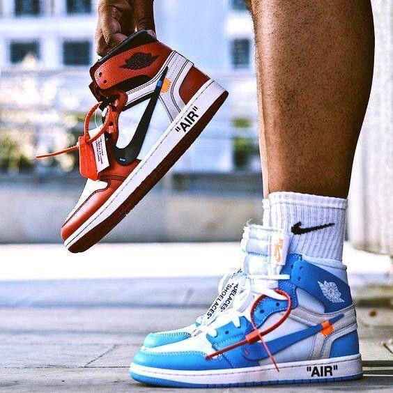 Custom Air Jordan 1 Retro High OG 'UNC' University Blue x OFF-W SneakerNational