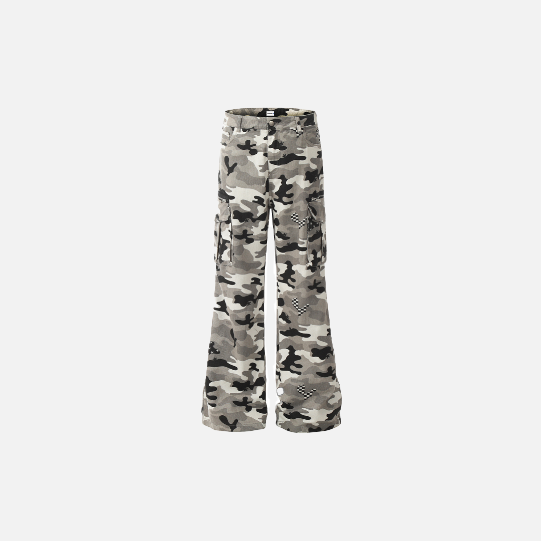 Vintage Lightweight Grsy Camo Cargo Pants - Luxuryurbanwear