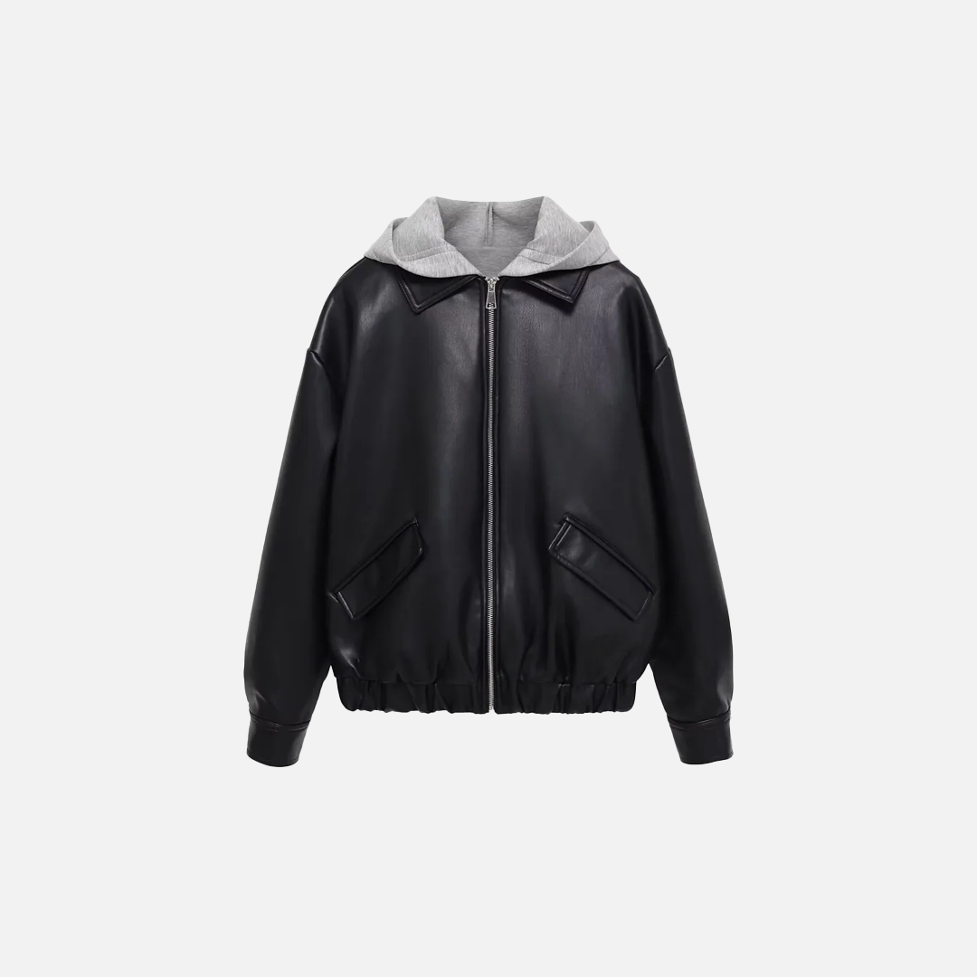 Essential Streetwear Patchwork Leather Effect Jacket - Luxuryurbanwear