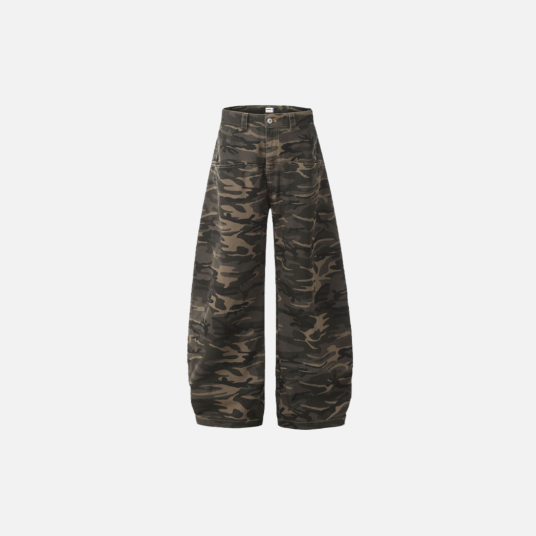Elevated American Style Camo Cargo Denim Jeans - Luxuryurbanwear