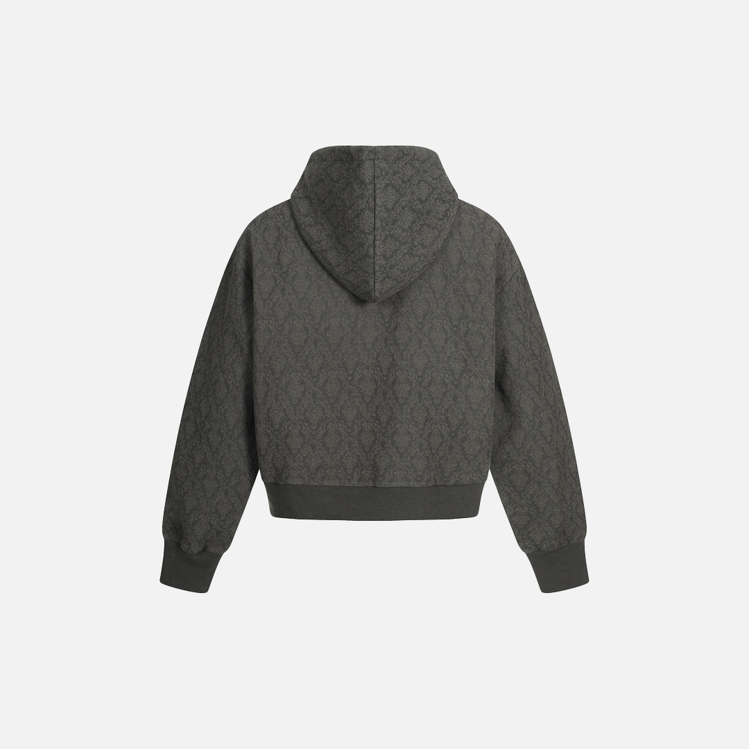 Stylish Diamond Pattern Hooded Zip-Up Sweatshirt - Luxuryurbanwear