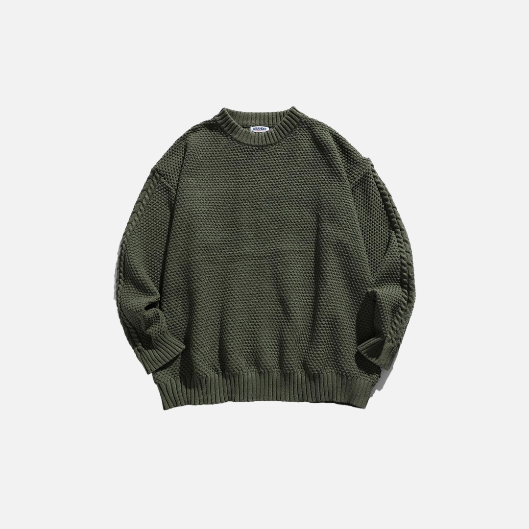 Cozy Solid Vintage Loose Knit Jumper Sweater - Luxuryurbanwear