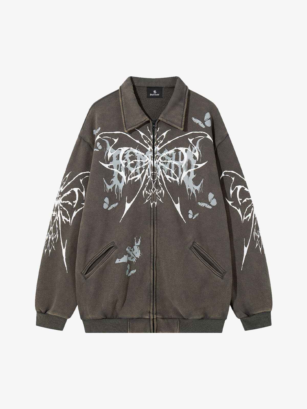 Punk Gothic Butterfly Graphic Streetwear Jacket