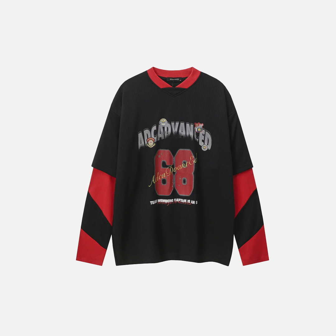 Color Block Patchwork O-Neck Long Sleeve T-Shirt - Luxuryurbanwear