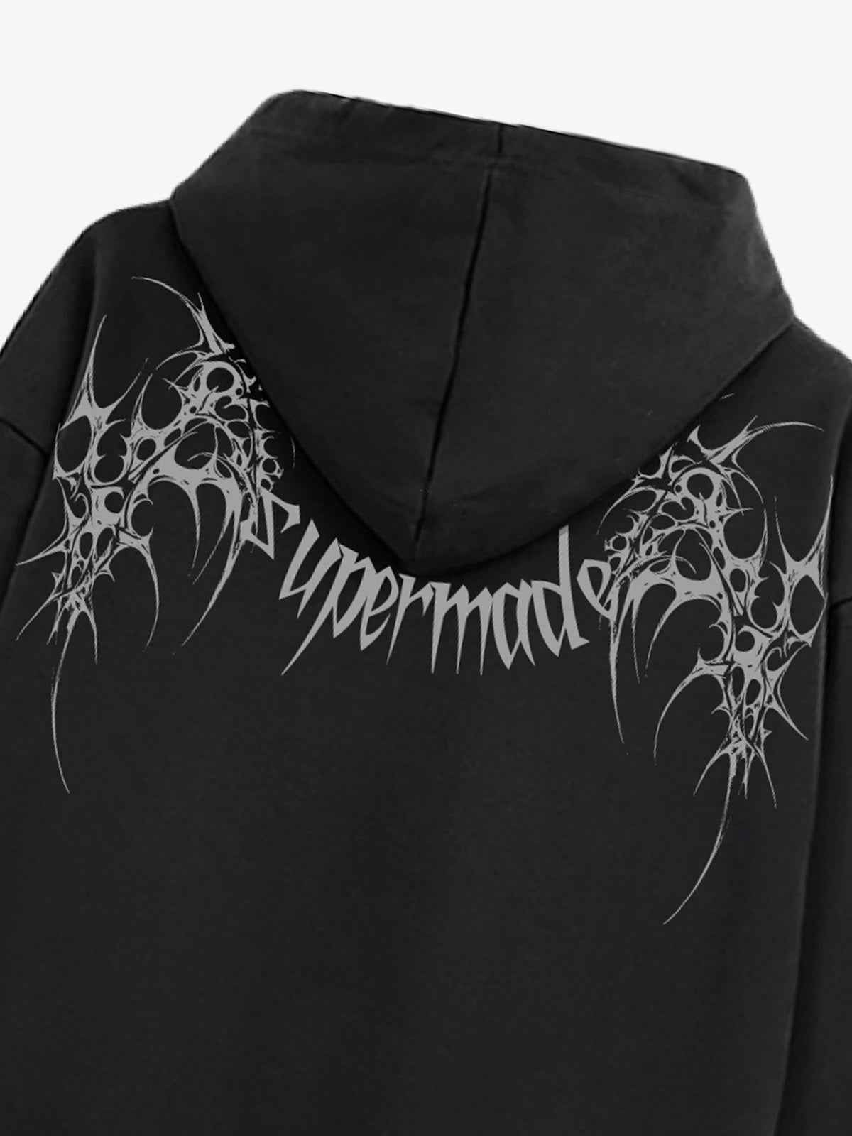 Washed Gothic Spike Letter Hoodie