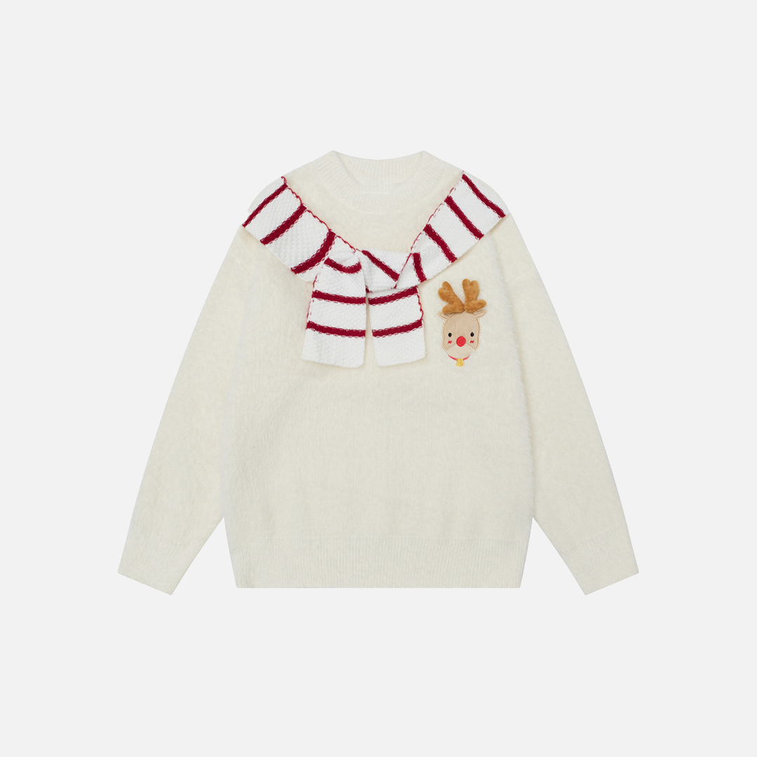 Fashionable European With Shawl Scarf Sweater - Luxuryurbanwear