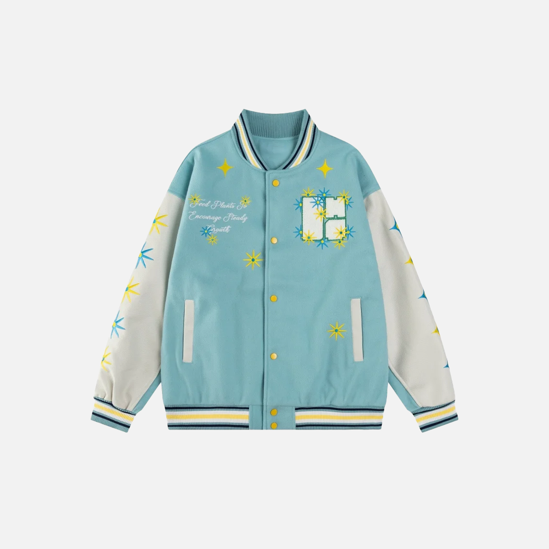 Retro Pu Letterman Embroidery Baseball Varsity Jacket - Luxuryurbanwear