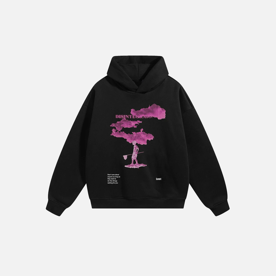 Pink Clouds Graphic Hip Hop Hoodie - Luxuryurbanwear