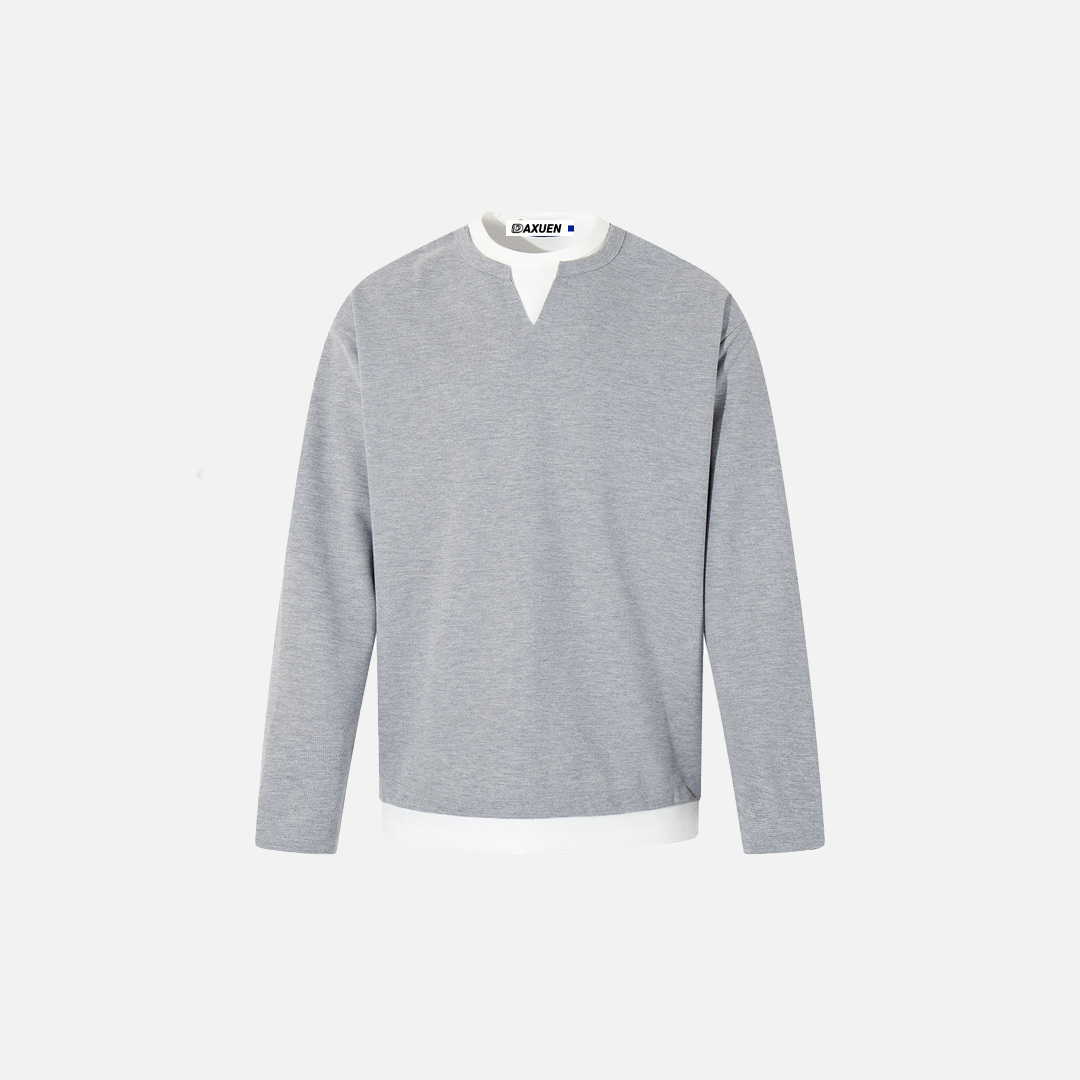 Elevated Stylish V-Neck Long Sleeve T-Shirt - Luxuryurbanwear