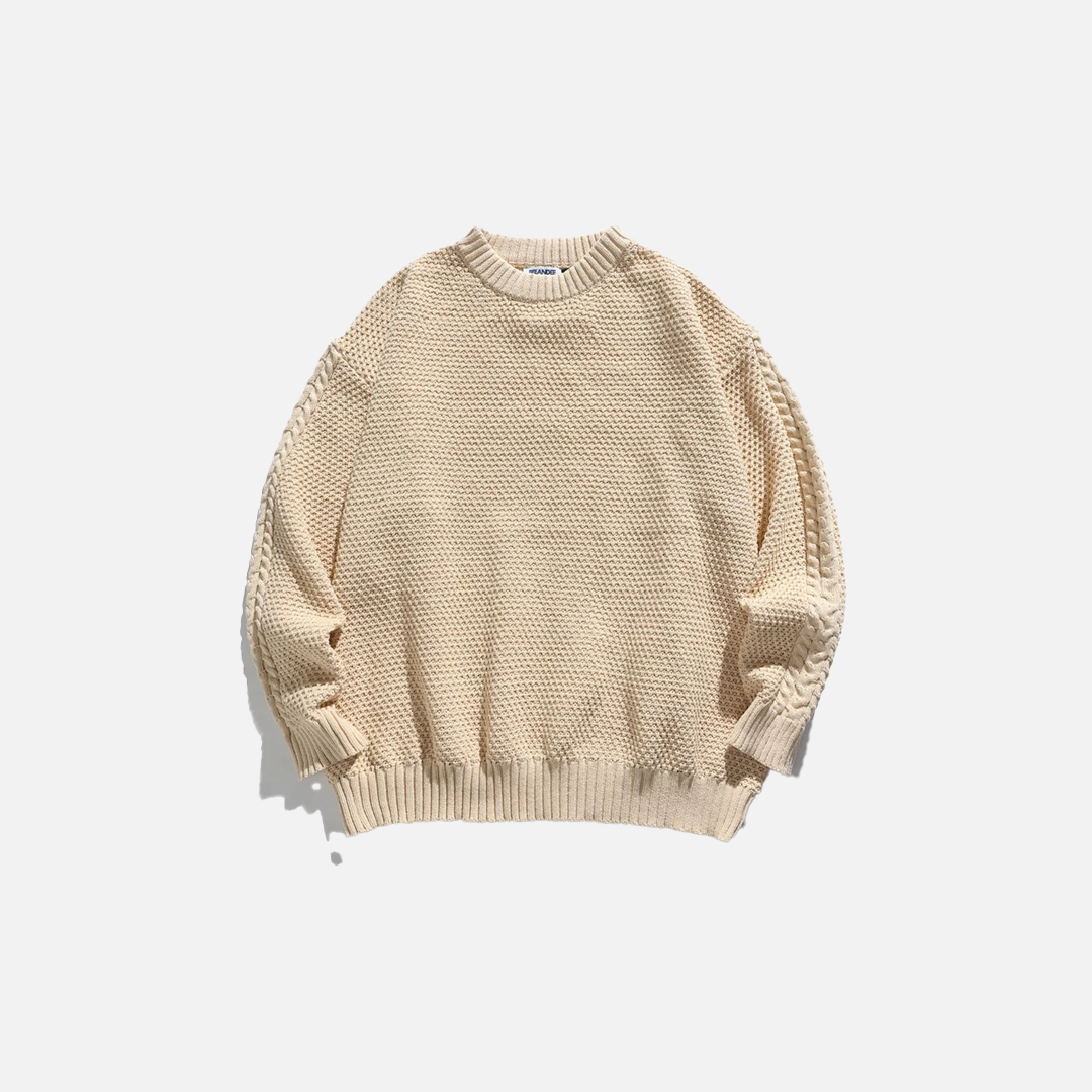 Cozy Solid Vintage Loose Knit Jumper Sweater - Luxuryurbanwear