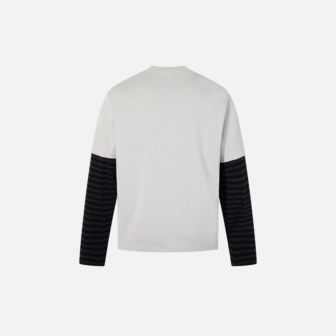 Insulated Color Block Long Sleeve Cross Print T-Shirt - Luxuryurbanwear