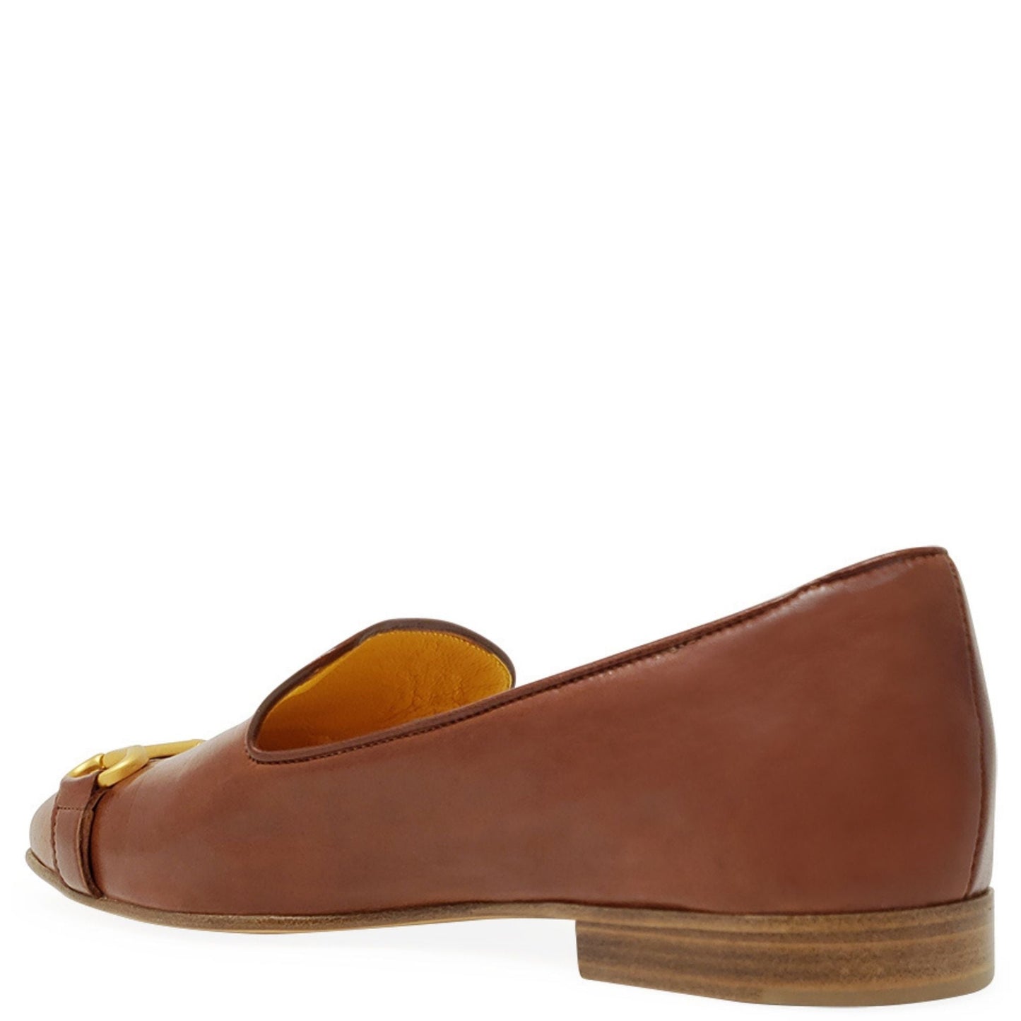 Cognac Leather Square Toe Loafer