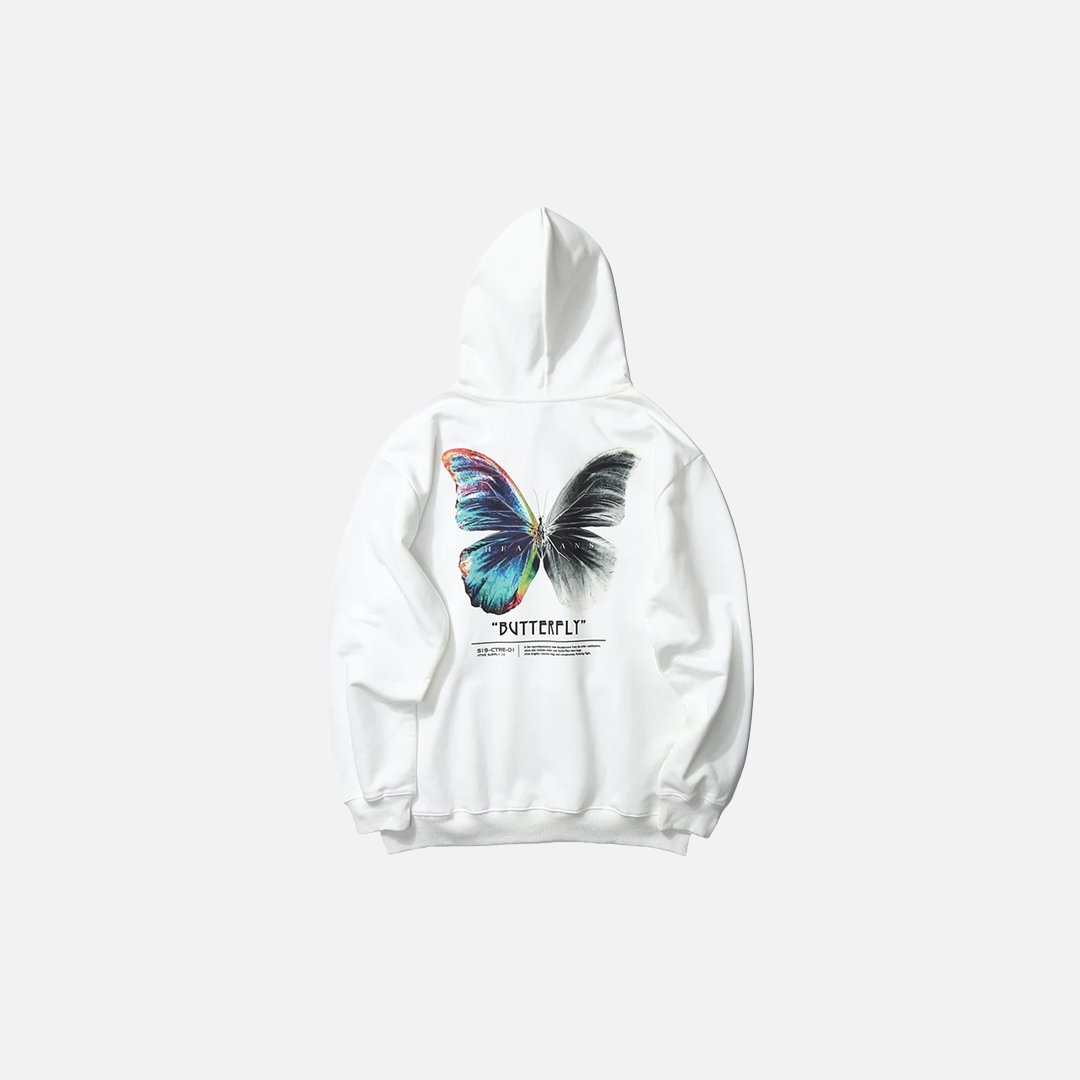 Flattering Colorful Butterfly Print Hip Hop Hoodie - Luxuryurbanwear