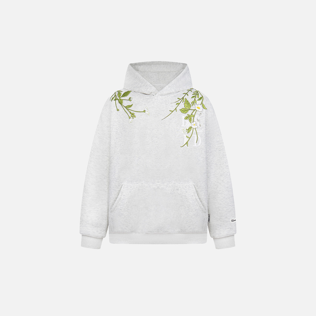 Women Cozy Floral Embroidered Casual Hoodie - Luxuryurbanwear