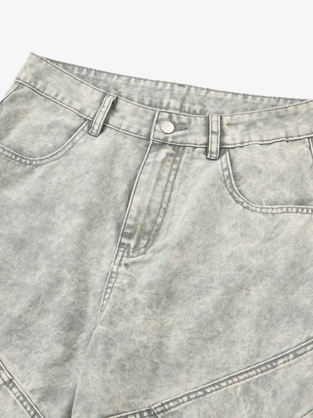 Vintage Washed Multi-Pocket Barrel Jeans