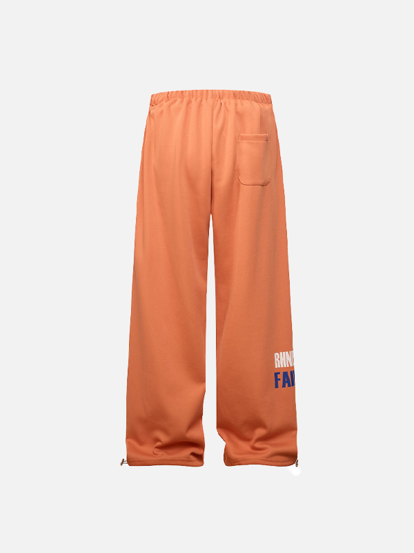 American Style Letter Printed Straight Leg Sweatpants - Luxuryurbanwear