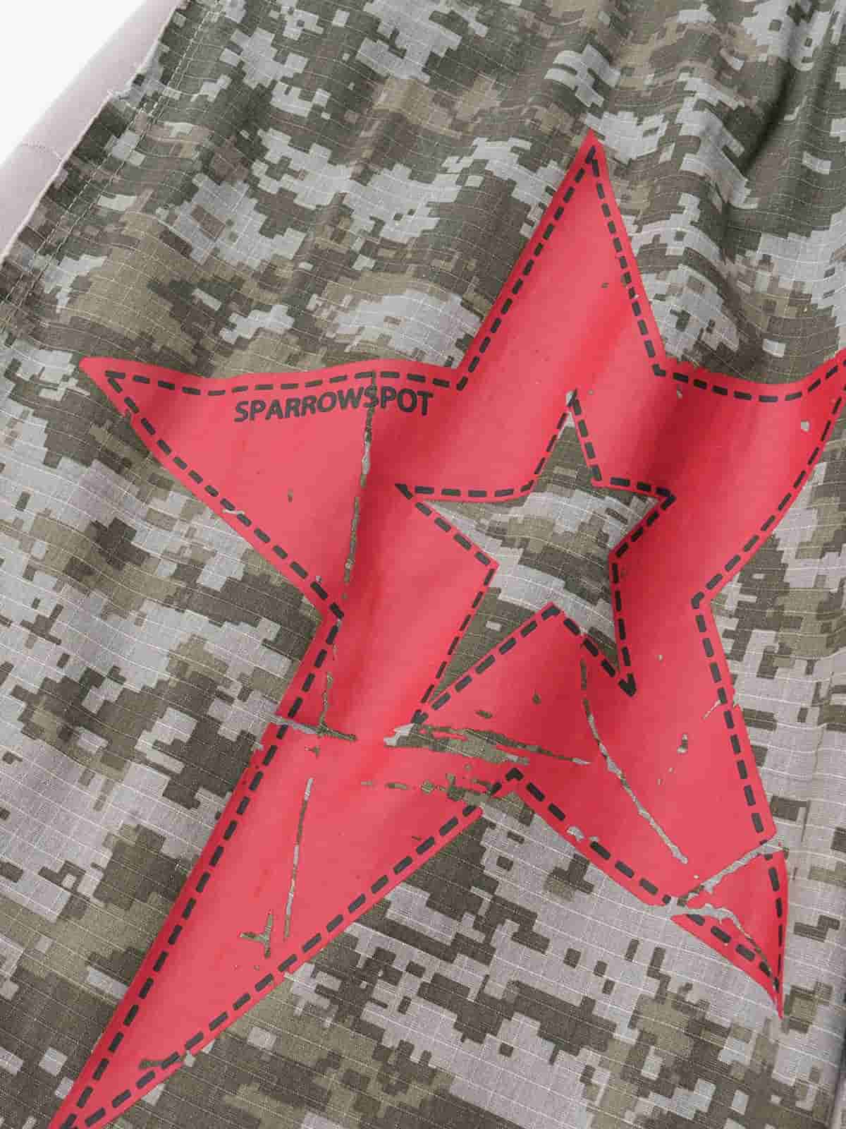 Retro Camouflage Star Patch Colorblock Casual Pants - Luxuryurbanwear
