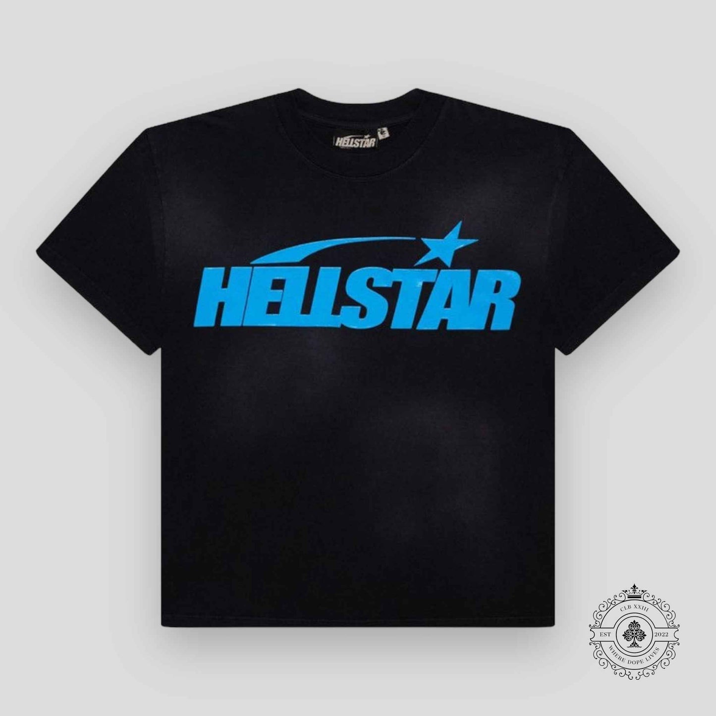 Hellstar Sport Logo Gel T-shirt in Black / Blue