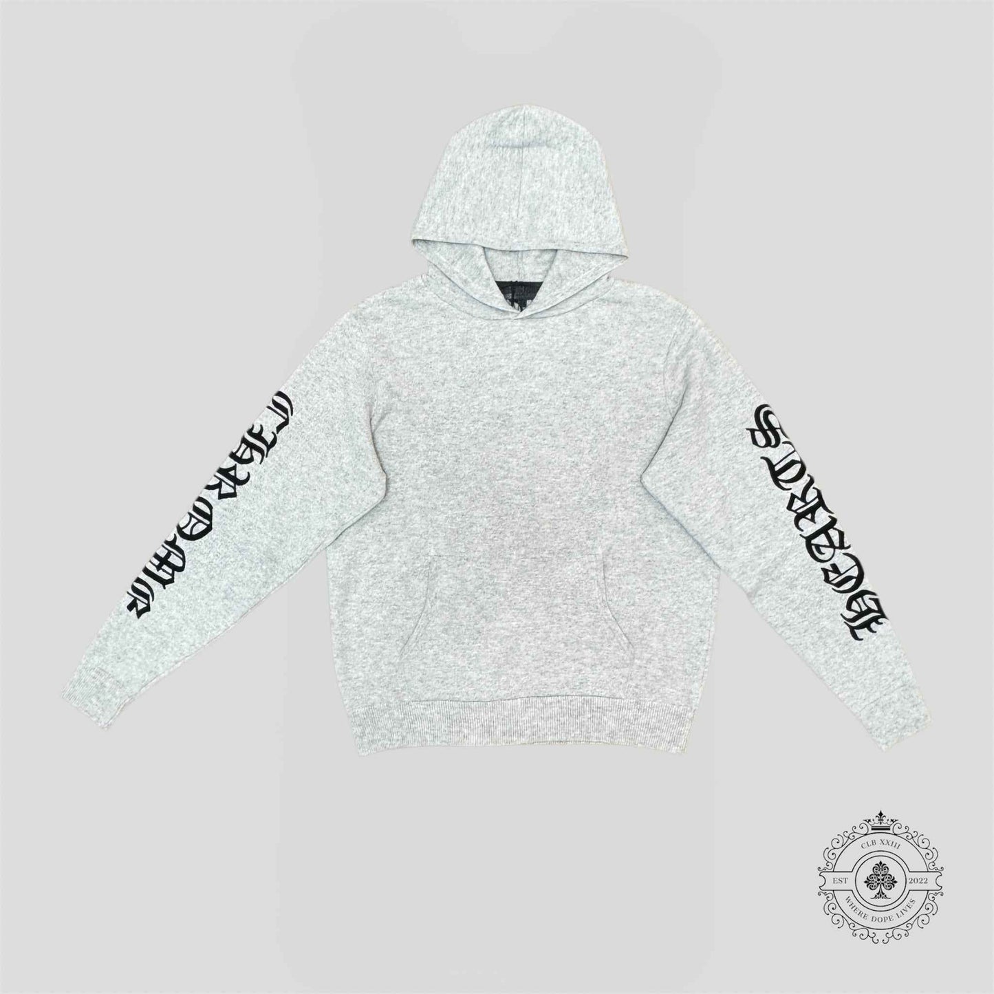 Chrome Hearts Life Sentence Cashmere Hoodie in Grey