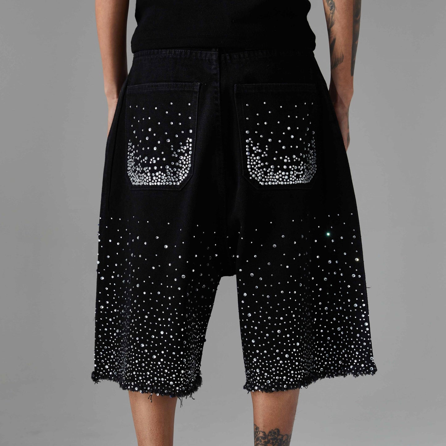 Rhinestone | Denim Shorts - Luxuryurbanwear