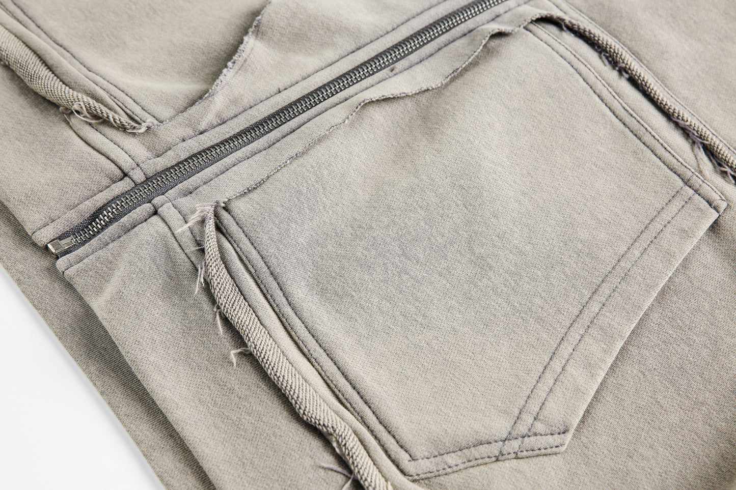 Washed Distressed | Full Zip Hoodie - Luxuryurbanwear
