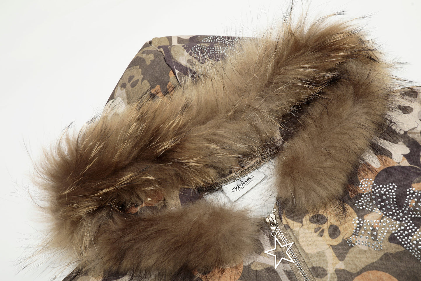 Skull Print Fur Jacket - Oversized Luxury Streetwear Faux-Fur Coat | LuxuryUrbanwear - Luxuryurbanwear