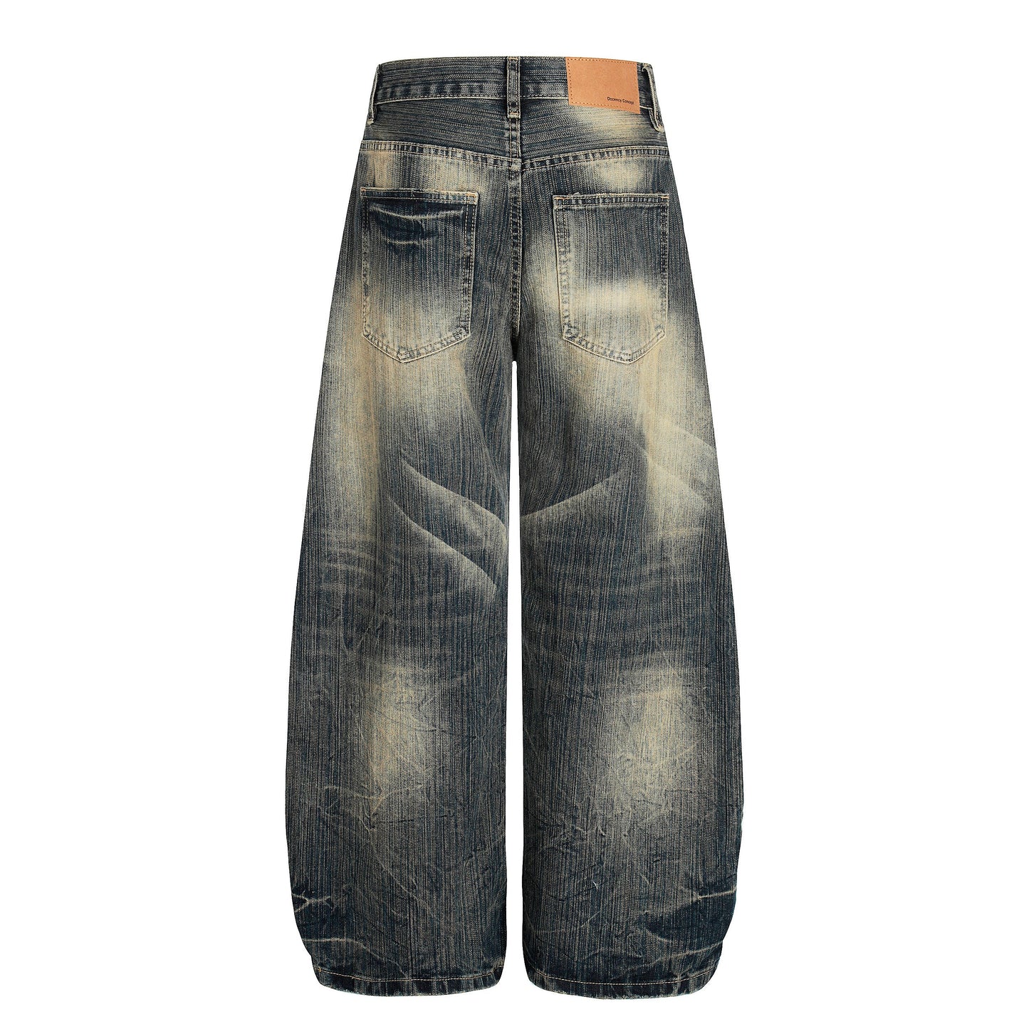 Echo Fade | Distressed Wash Wide-Leg Jeans - Luxuryurbanwear