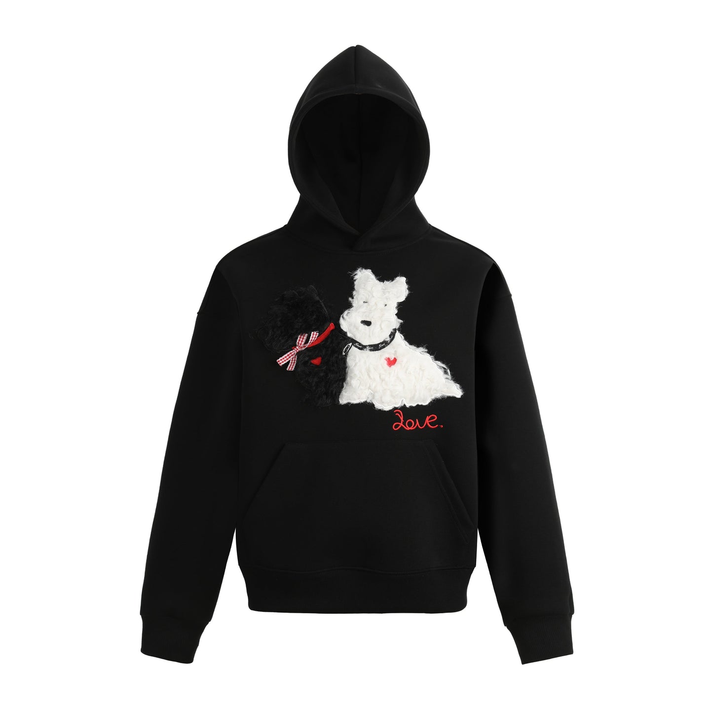Puppy Love | Fleece Hoodie with Dog Patch - Luxuryurbanwear
