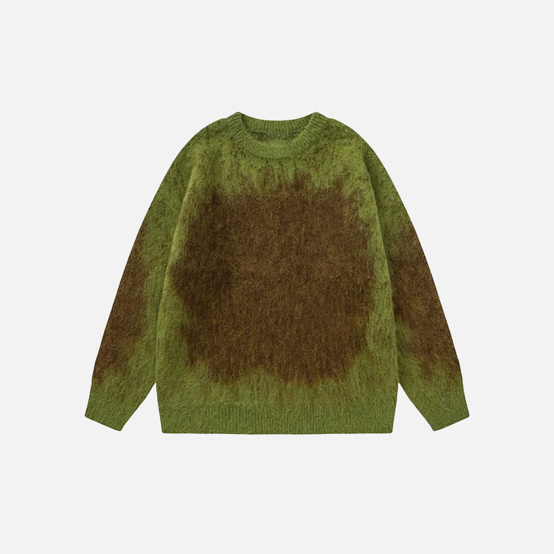 Streetwear Gradient Ombre Fuzzy Knit Sweater - Luxuryurbanwear