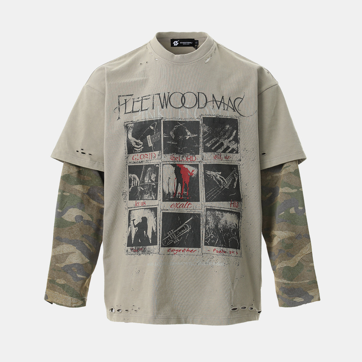 Distressed Camouflage | Two-Piece Graphic T-Shirt - Luxuryurbanwear
