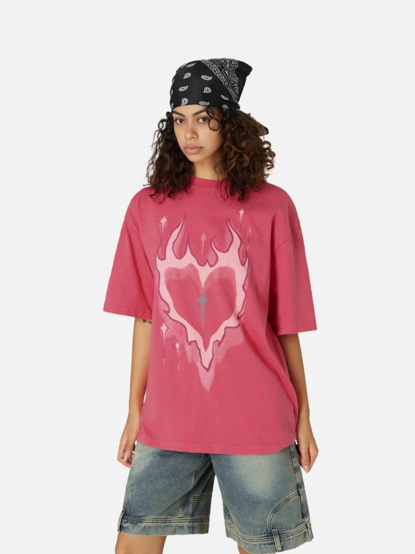LUW "Heart-Flame" Graphic Tee - Luxury Heavyweight Unisex Streetwear T-Shirt