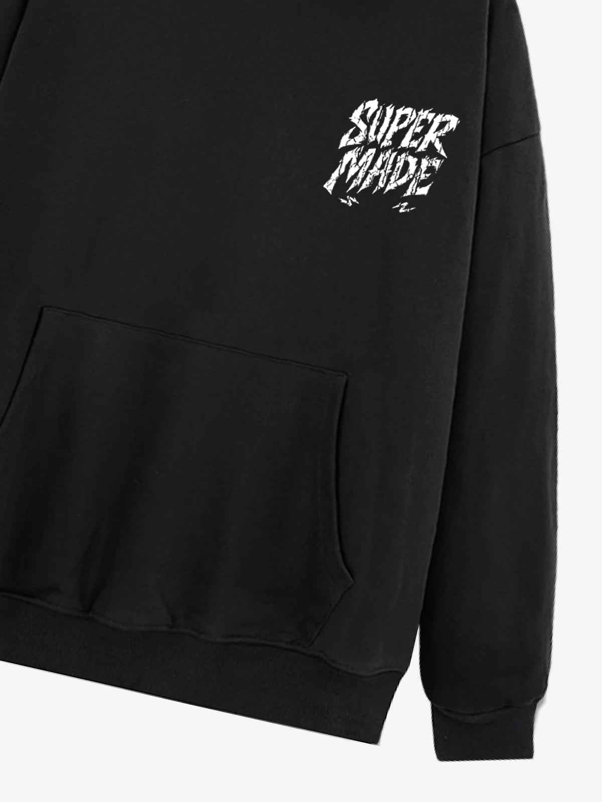Distressed Graphic Bold Angel Wings Design Hoodie