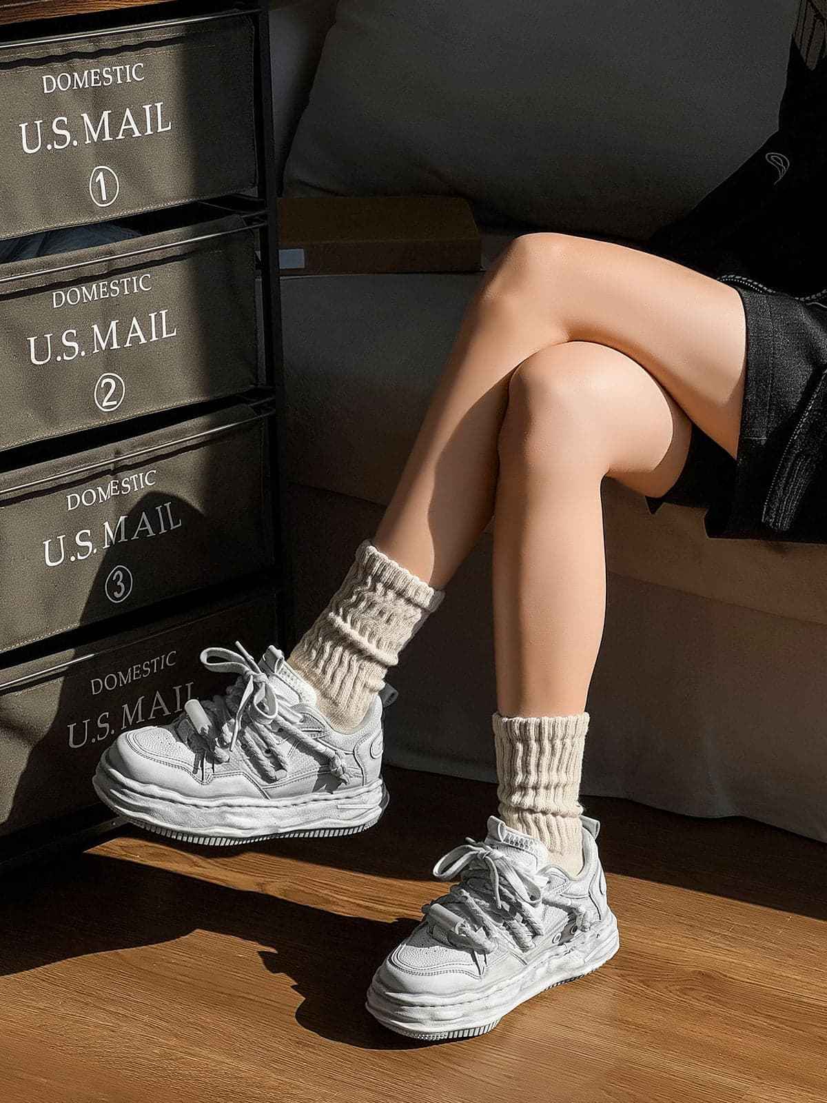 Deconstructed Distressed Chunky Street Sneakers - 2521