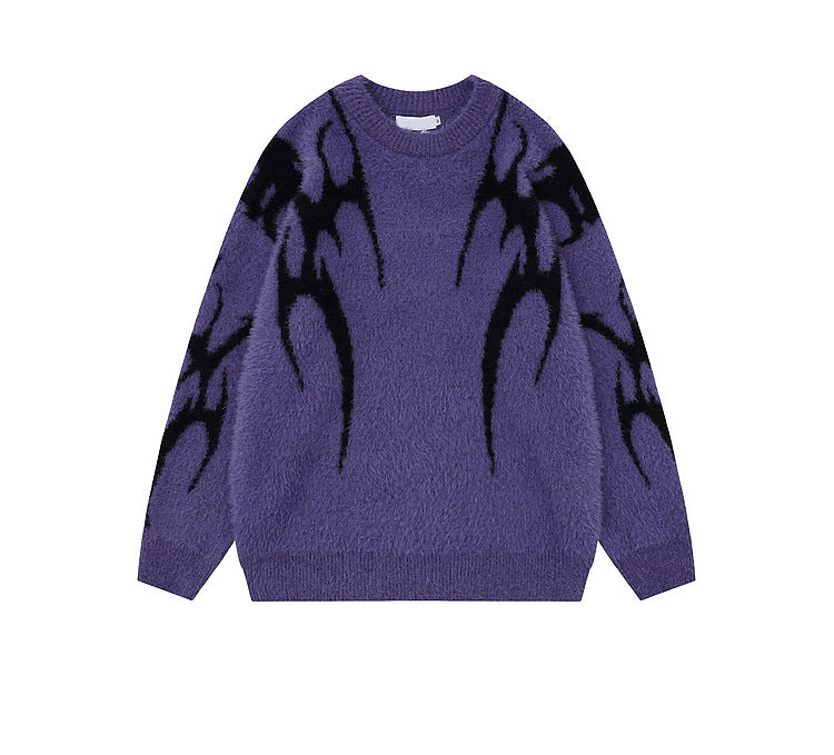 Gothic Inferno | Y2K Inspired Fire Pattern Jumper - Luxuryurbanwear
