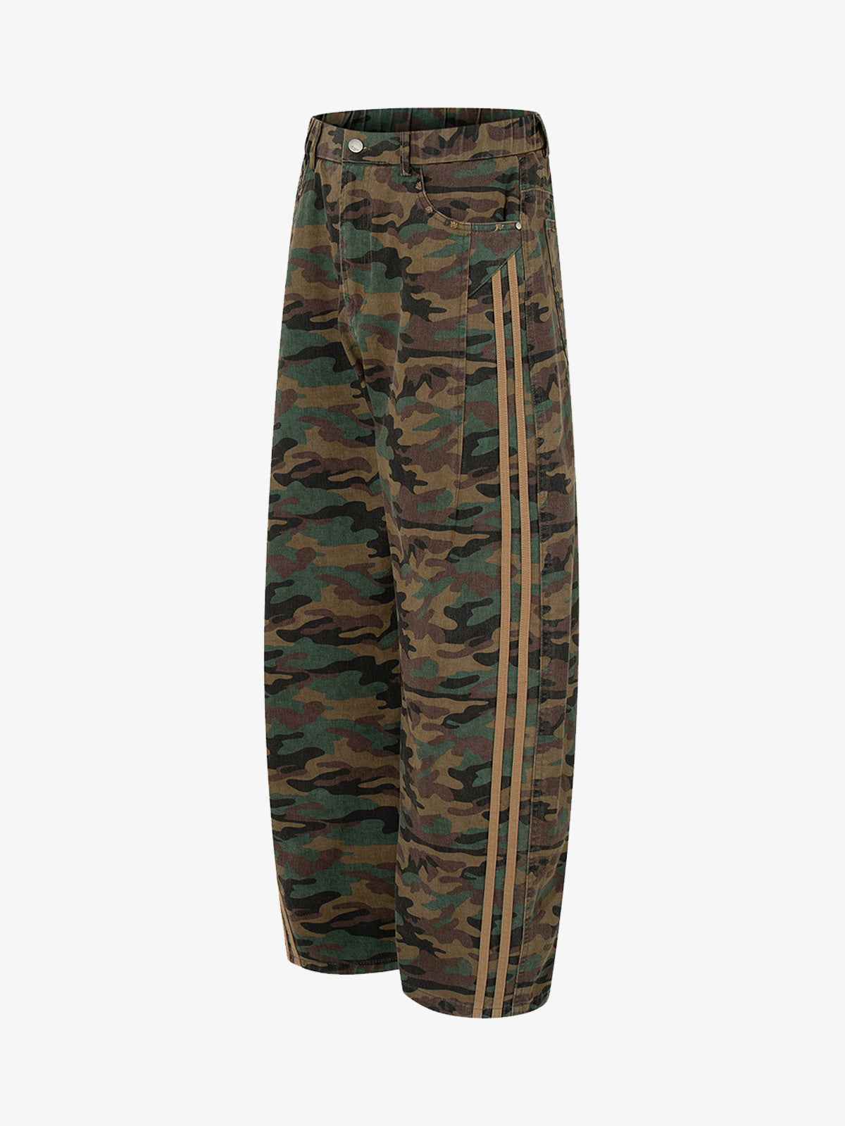 Street Camouflage Side-Striped Jeans